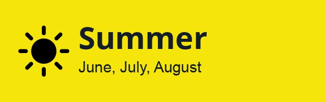 Summer Season: June, July, August